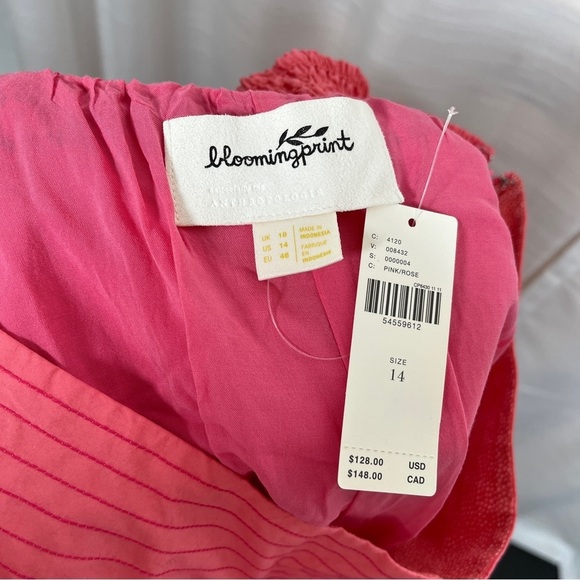 Anthropologie Blooming print Auberte poplin tiered midi skirt NWT - Picture 7 of 11